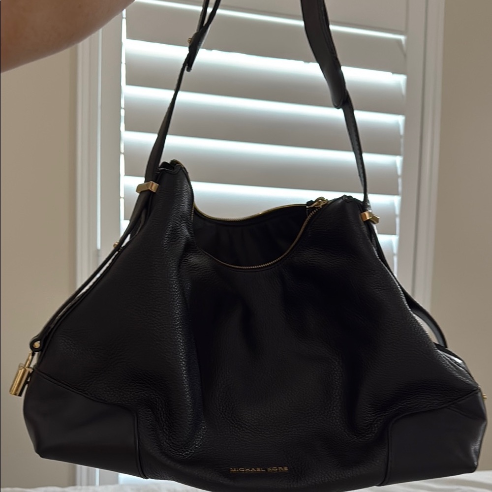 Michael Kors Black Leather Shoulder Bag